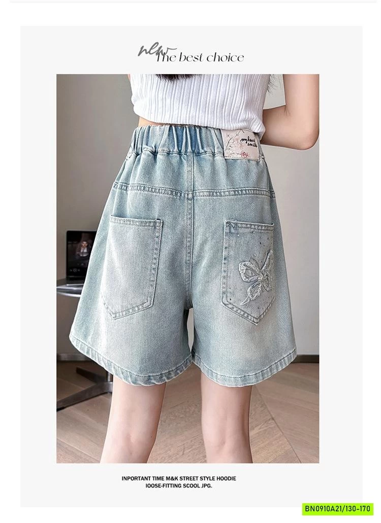 SHORT JEANS THÊU BƯỚM SZ ĐẠI