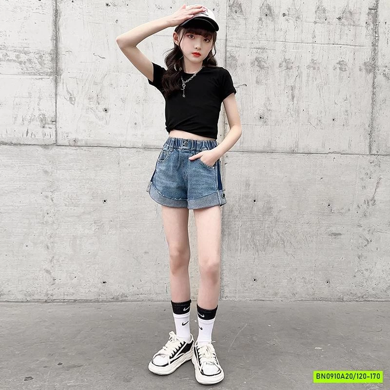 SHORT JEANS GẤP GẤU