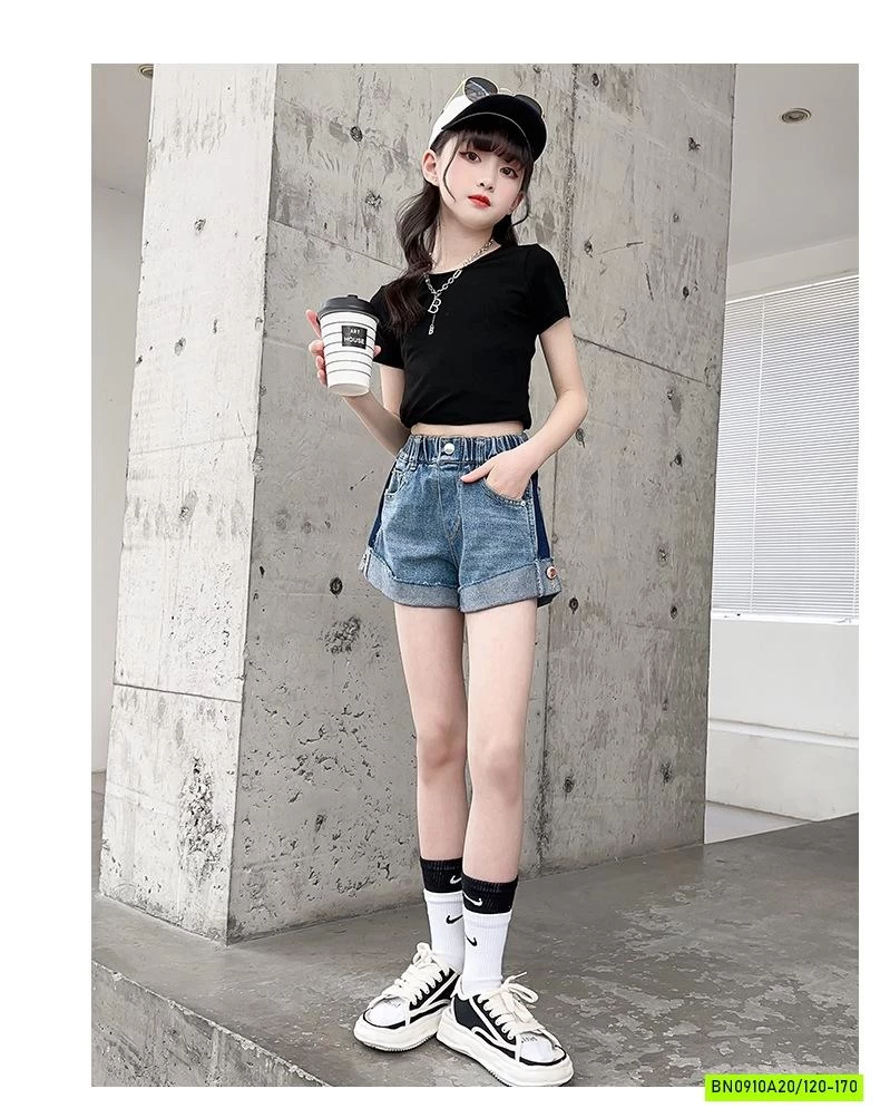 SHORT JEANS GẤP GẤU