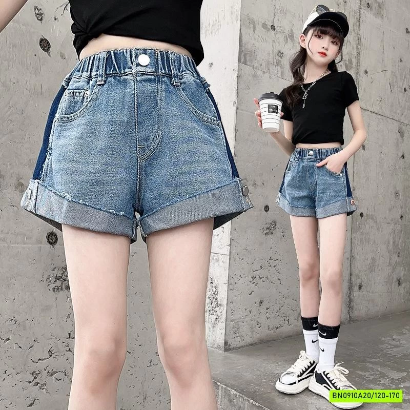 SHORT JEANS GẤP GẤU