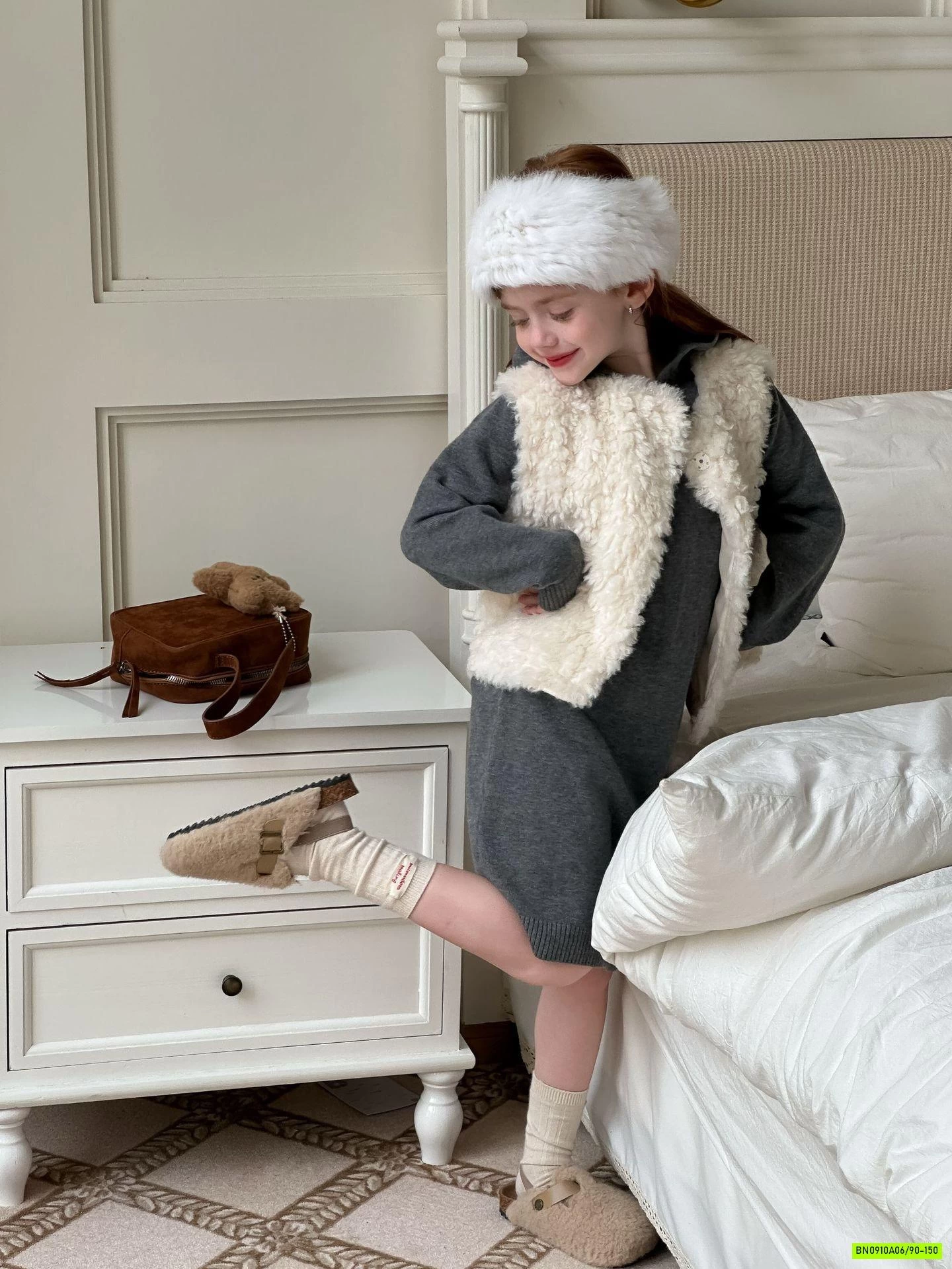 ĐẦM LEN SUÔNG LIỀN MŨ LANMOMO