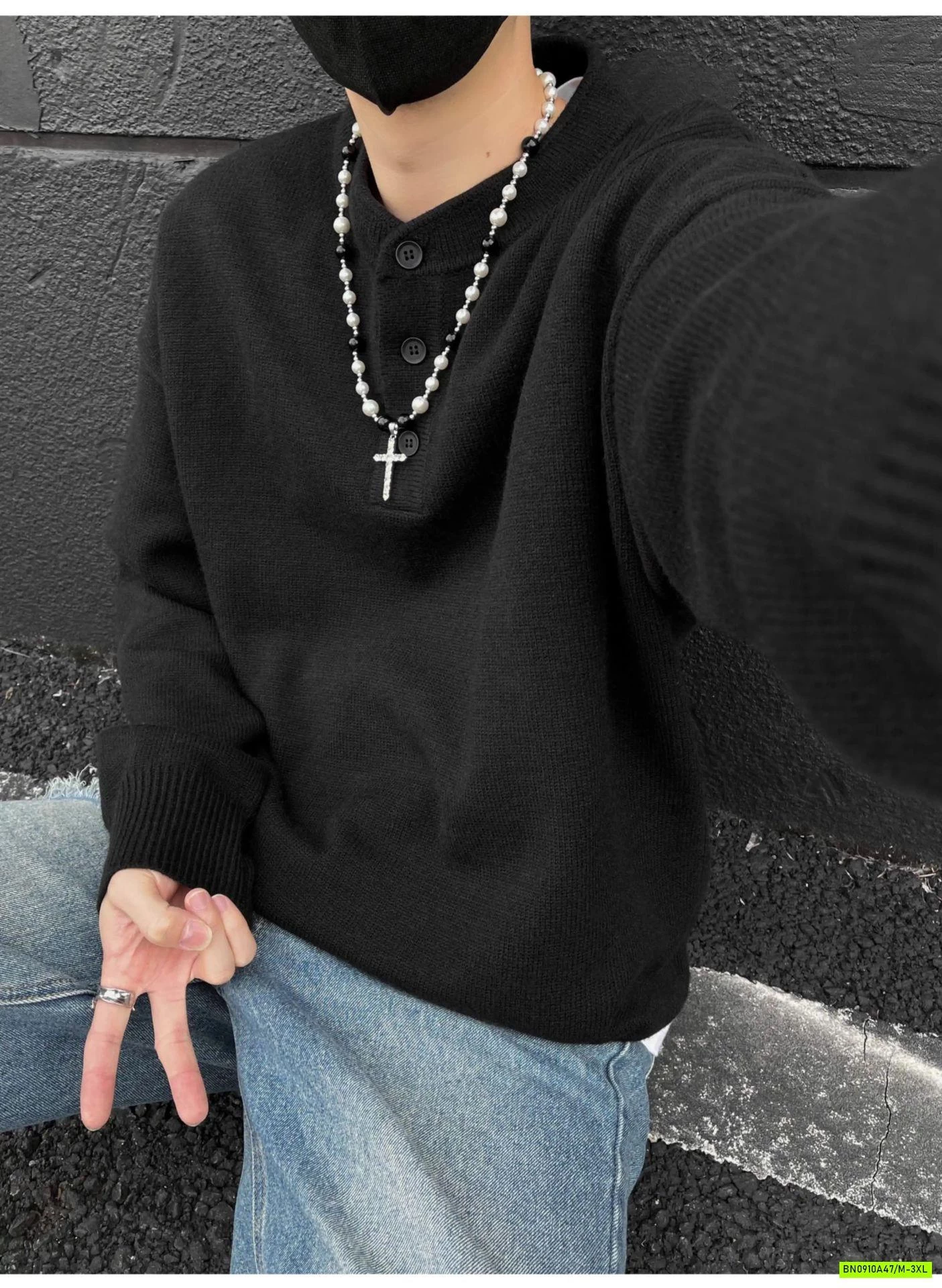 ÁO LEN NAM CÚC CỔ