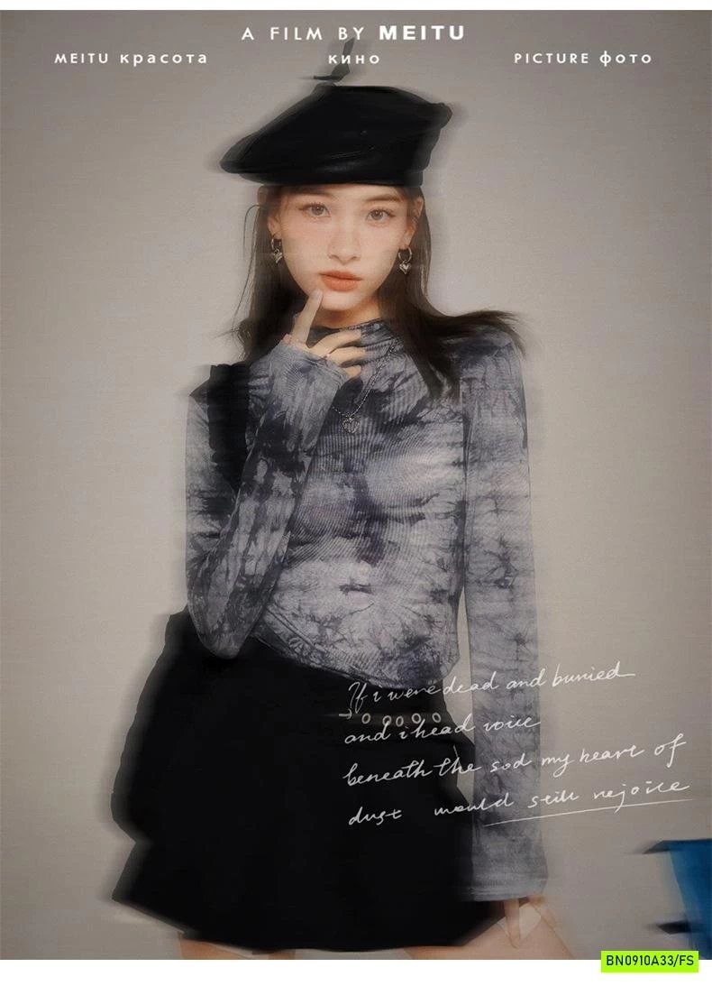 ÁO THUN MỎNG CỔ LỌ LOANG MÀU