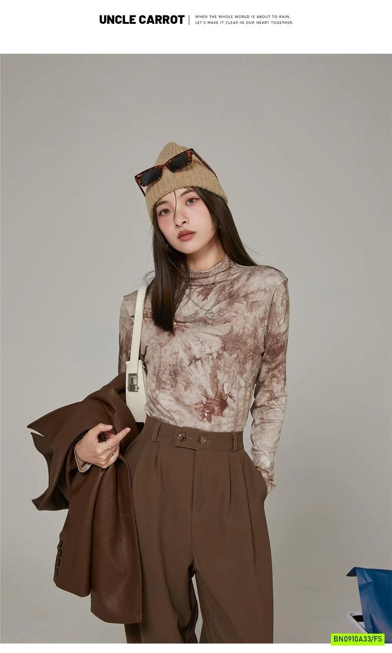 ÁO THUN MỎNG CỔ LỌ LOANG MÀU