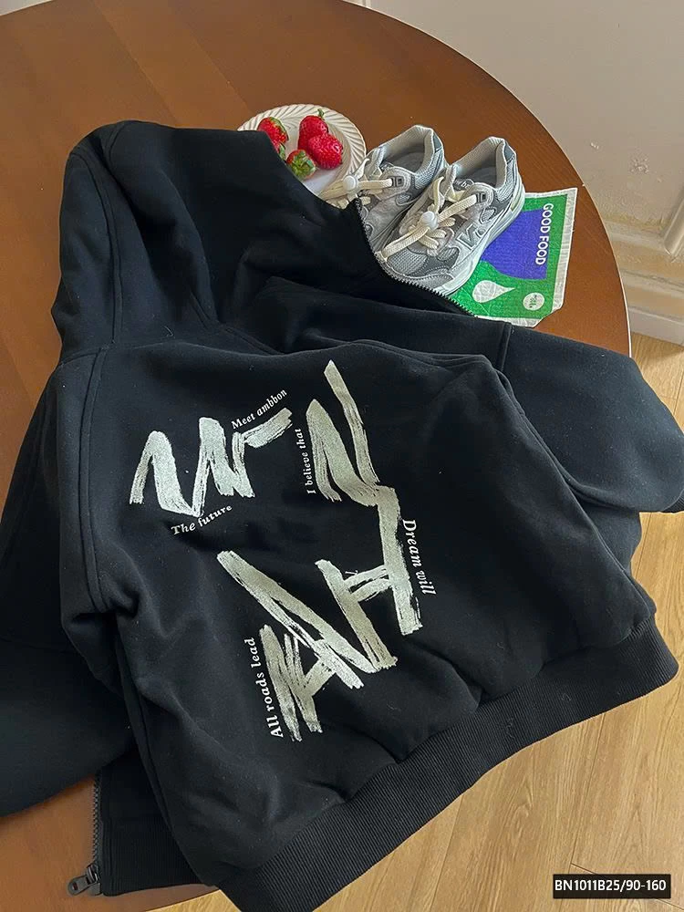 ÁO NỈ KÉO KHÓA IN HÌNH LƯNG  25A129