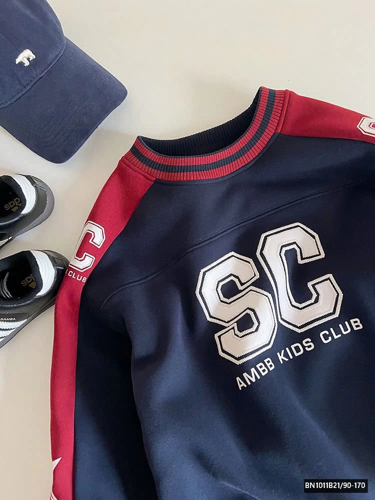 ÁO NỈ PHỐI MÀU LÓT LÔNG AMBB 24Z113