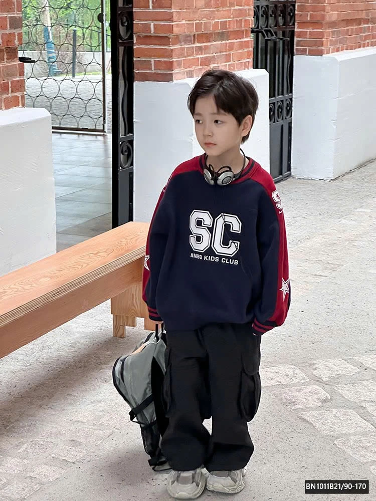 ÁO NỈ PHỐI MÀU LÓT LÔNG AMBB 24Z113