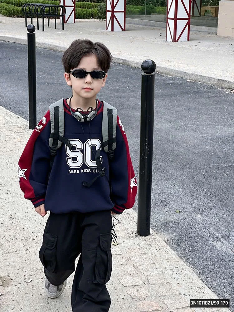 ÁO NỈ PHỐI MÀU LÓT LÔNG AMBB 24Z113