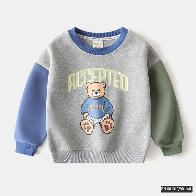 ÁO NỈ GẤU PHỐI MÀU  WAPPY