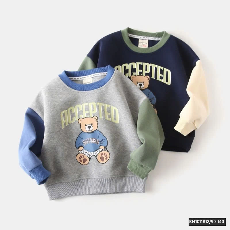 ÁO NỈ GẤU PHỐI MÀU  WAPPY