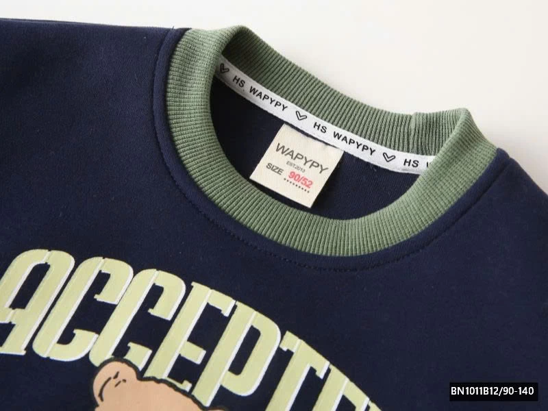 ÁO NỈ GẤU PHỐI MÀU  WAPPY