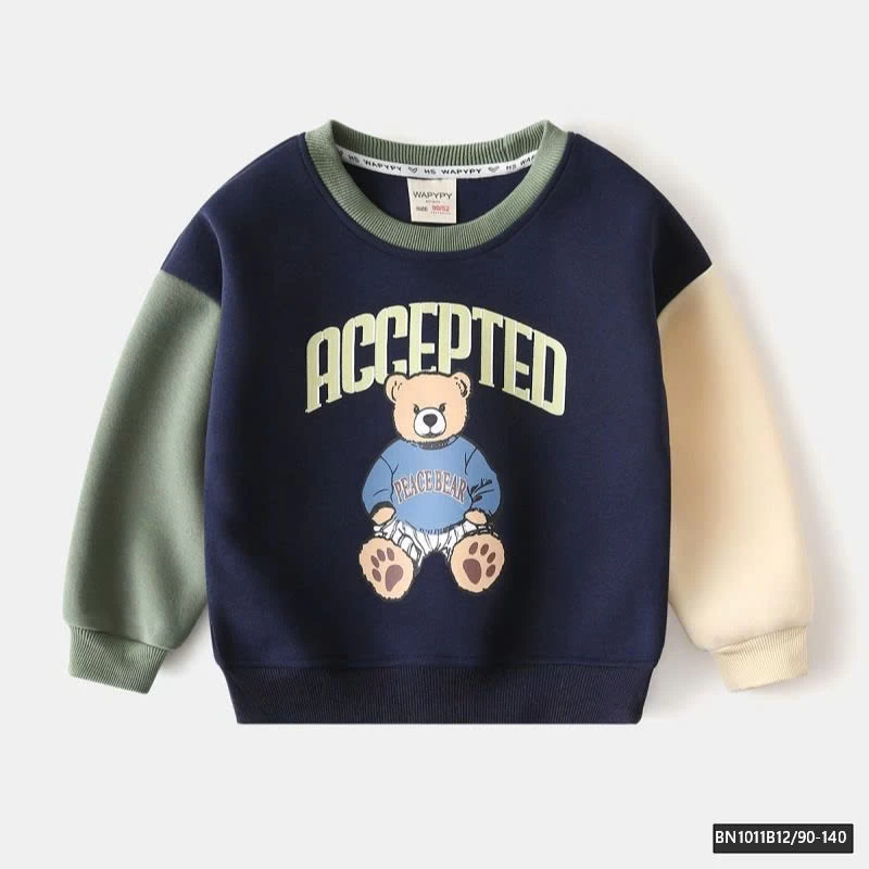 ÁO NỈ GẤU PHỐI MÀU WAPPY