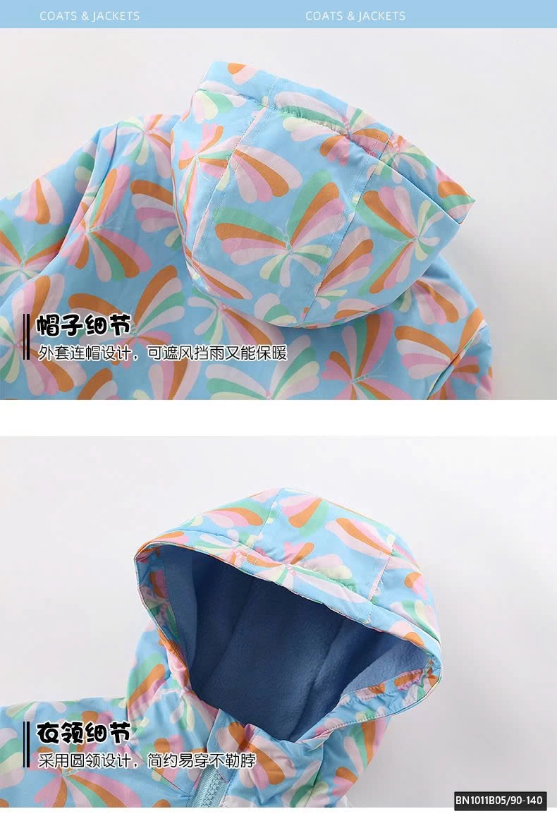 ÁO KHOÁC XANH LÓT LÔNG CỪU BÉ GÁI MALWEE