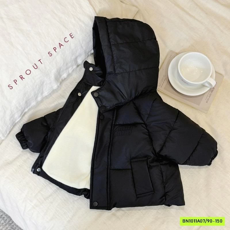 KHOÁC PHAO BÉO TRƠN MÀU LIỀN MŨ