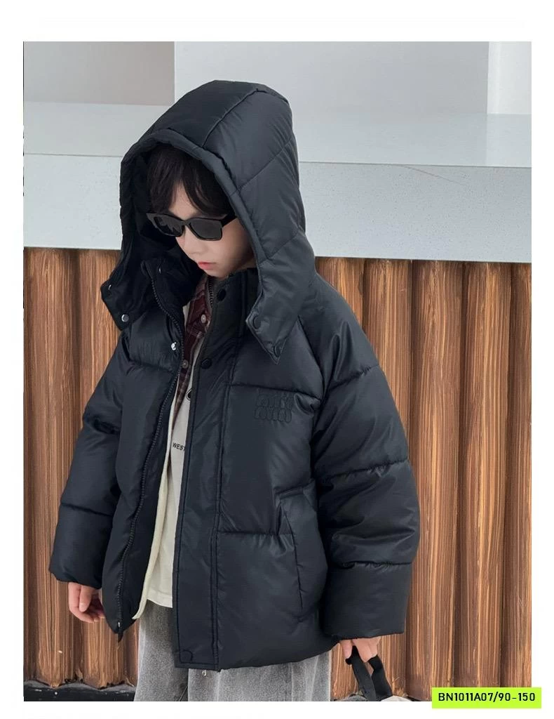 KHOÁC PHAO BÉO TRƠN MÀU LIỀN MŨ