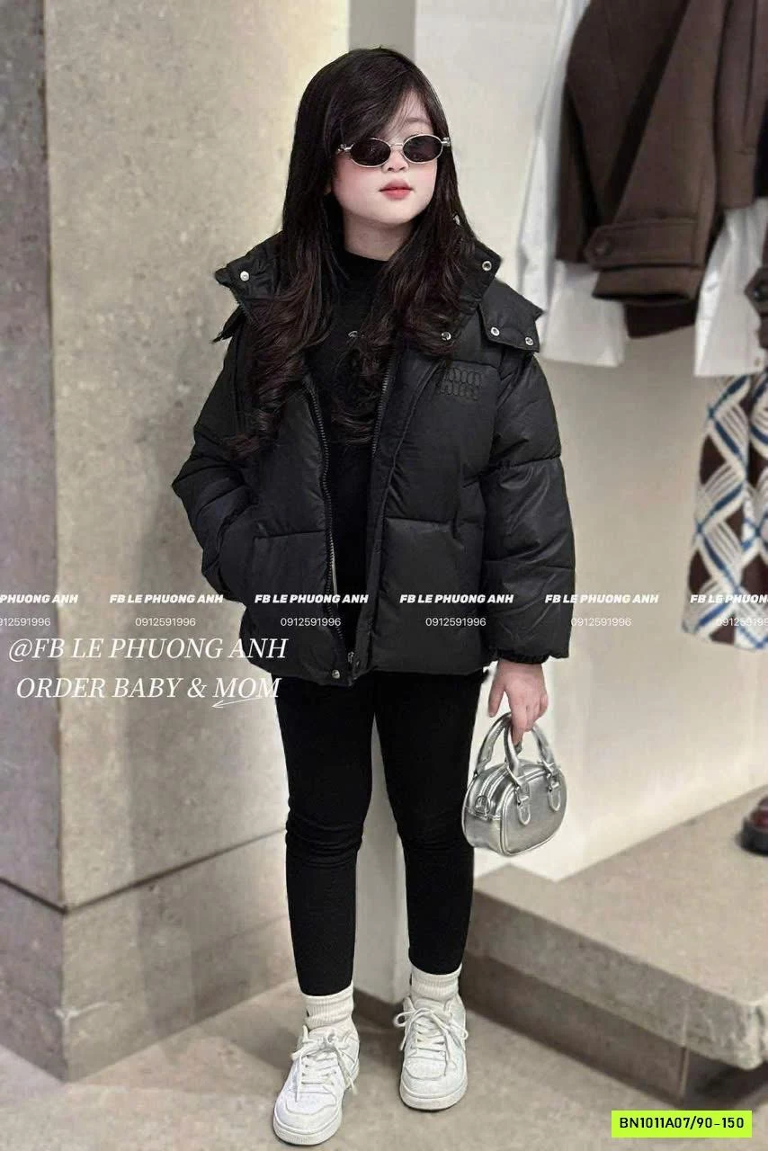 KHOÁC PHAO BÉO TRƠN MÀU LIỀN MŨ