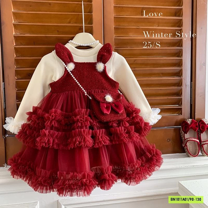 ĐẦM VOAN THỎ LÓT NHUNG KÈM ÁO GIỮ NHIỆT BLUETOWN