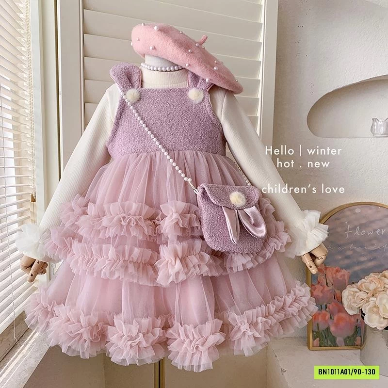 ĐẦM VOAN THỎ LÓT NHUNG KÈM ÁO GIỮ NHIỆT BLUETOWN