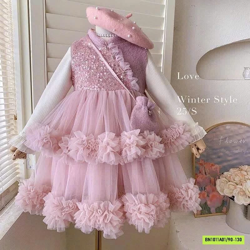 ĐẦM VOAN THỎ LÓT NHUNG KÈM ÁO GIỮ NHIỆT BLUETOWN