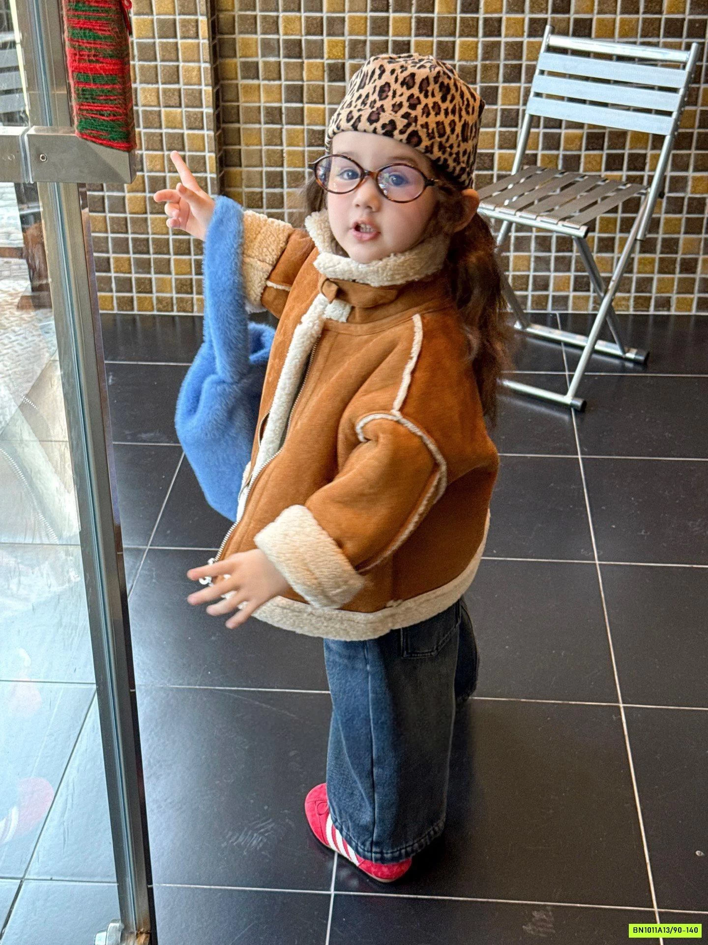 KHOÁC DA LỘN LÔNG CỪU MIX JEANS SUÔNG