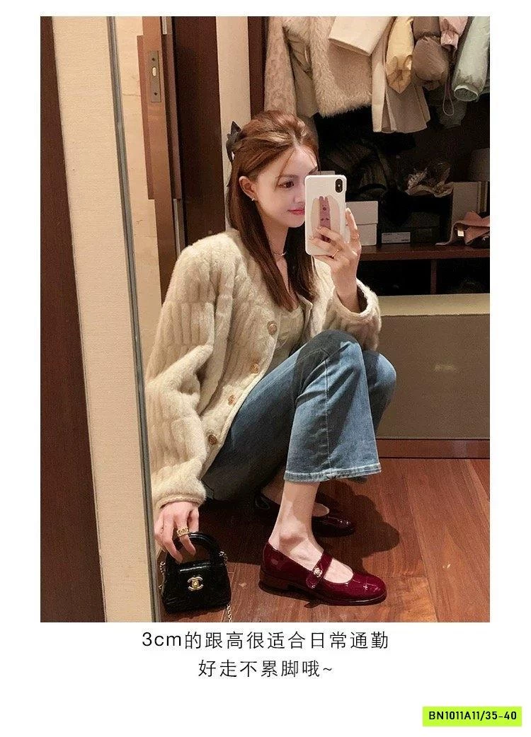 GIÀY DA BÓNG QUAI NGANG TAG VÀNG