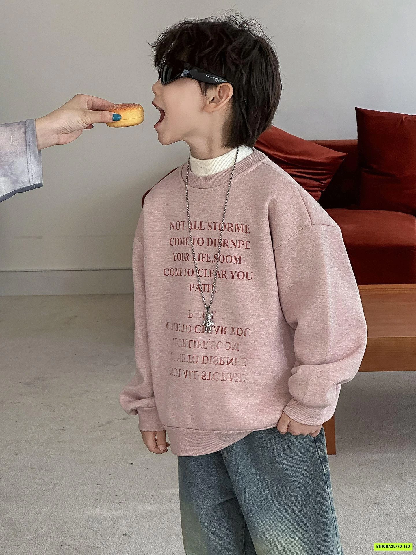 ÁO NỈ HỒNG LÓT NHUNG