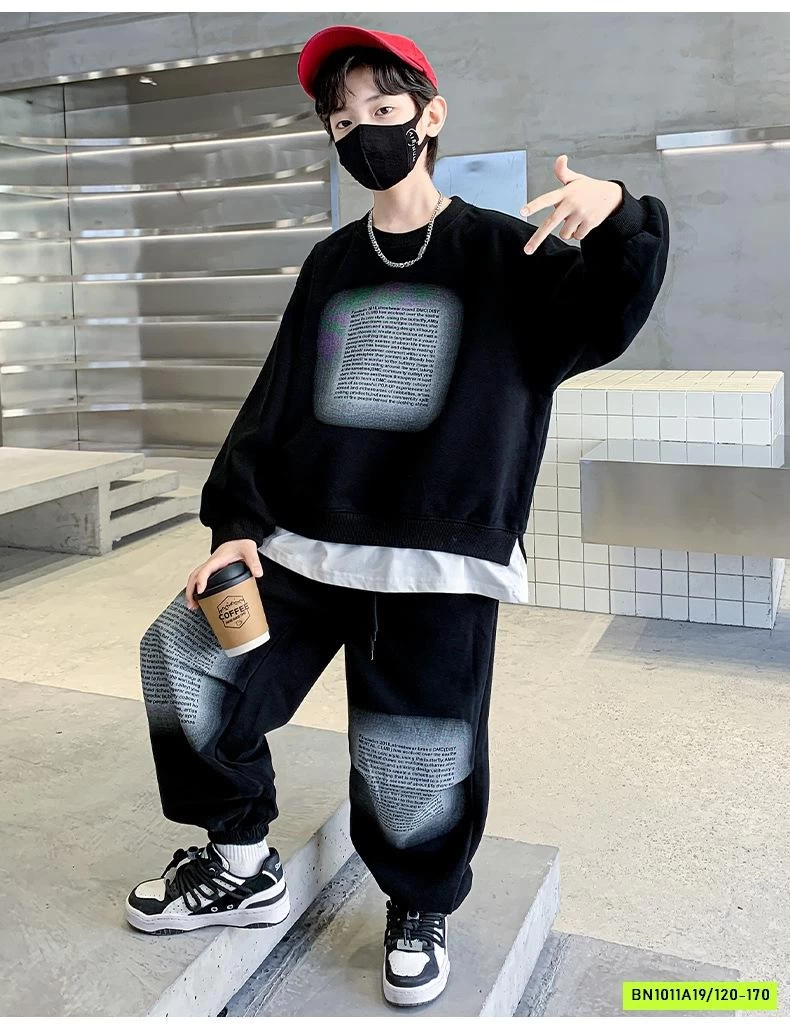 BỘ NỈ THỂ THAO IN CHỮ BÉ TRAI SZ ĐẠI