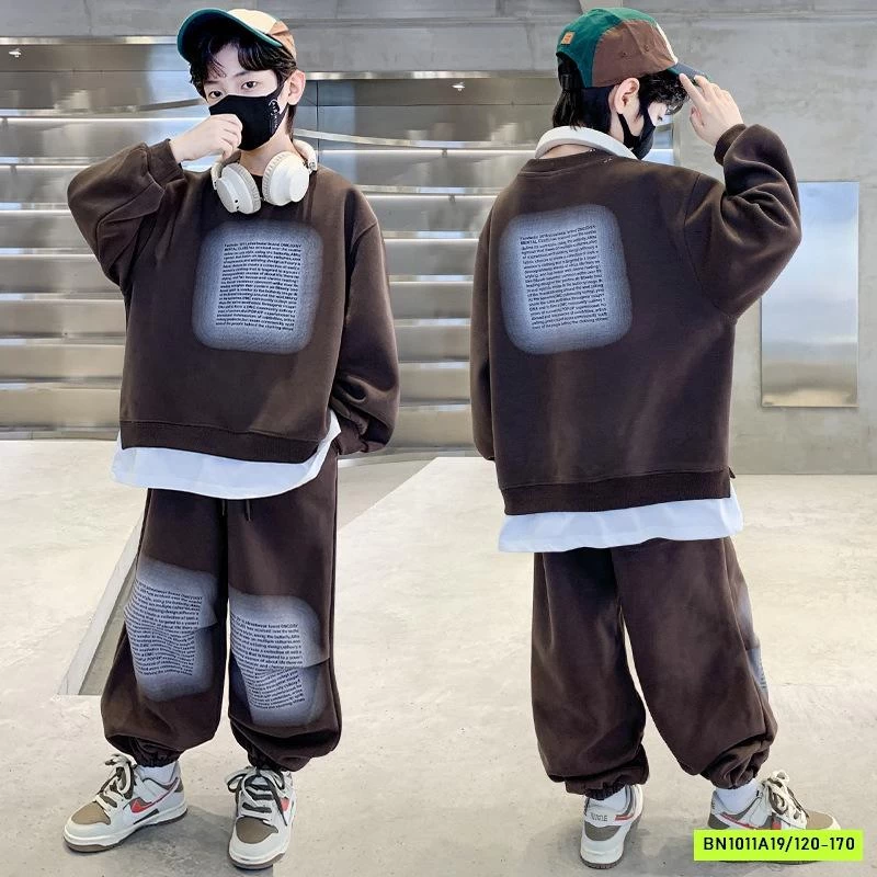 BỘ NỈ THỂ THAO IN CHỮ BÉ TRAI SZ ĐẠI