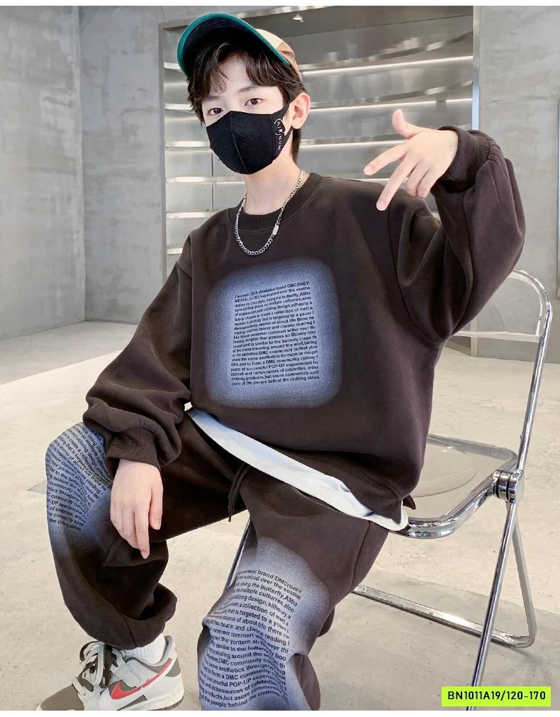 BỘ NỈ THỂ THAO IN CHỮ BÉ TRAI SZ ĐẠI