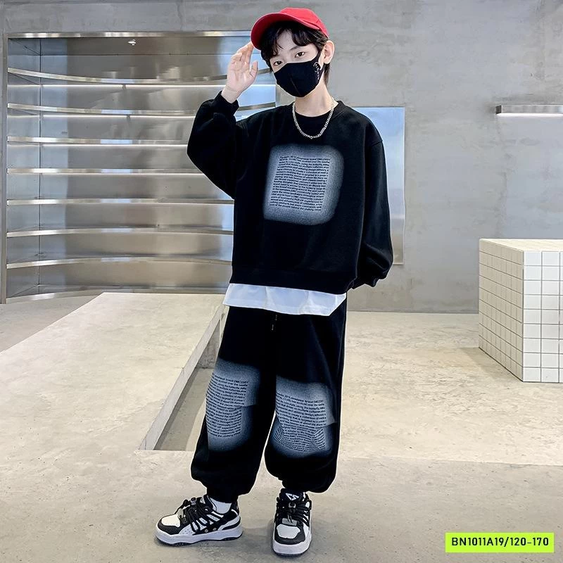 BỘ NỈ THỂ THAO IN CHỮ BÉ TRAI SZ ĐẠI