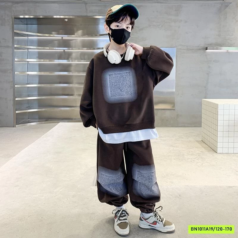 BỘ NỈ THỂ THAO IN CHỮ BÉ TRAI SZ ĐẠI