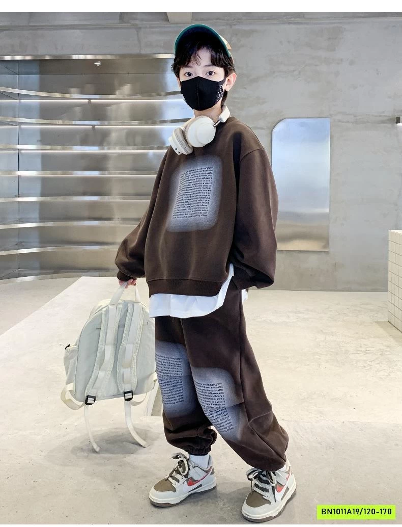 BỘ NỈ THỂ THAO IN CHỮ BÉ TRAI SZ ĐẠI