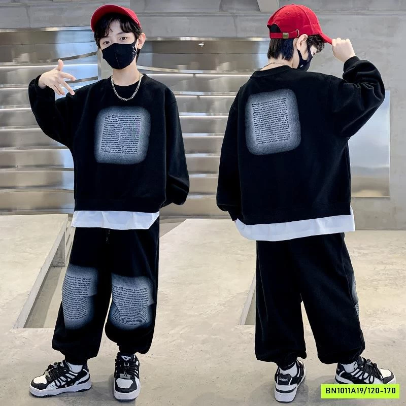 BỘ NỈ THỂ THAO IN CHỮ BÉ TRAI SZ ĐẠI