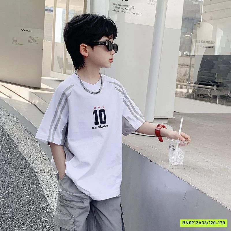 ÁO THUN SỌC VAI SỐ 10 HHBABY