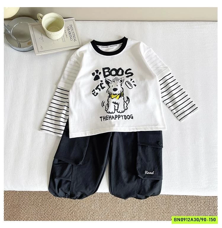 ÁO THUN BOOS CÚN TAY KẺ