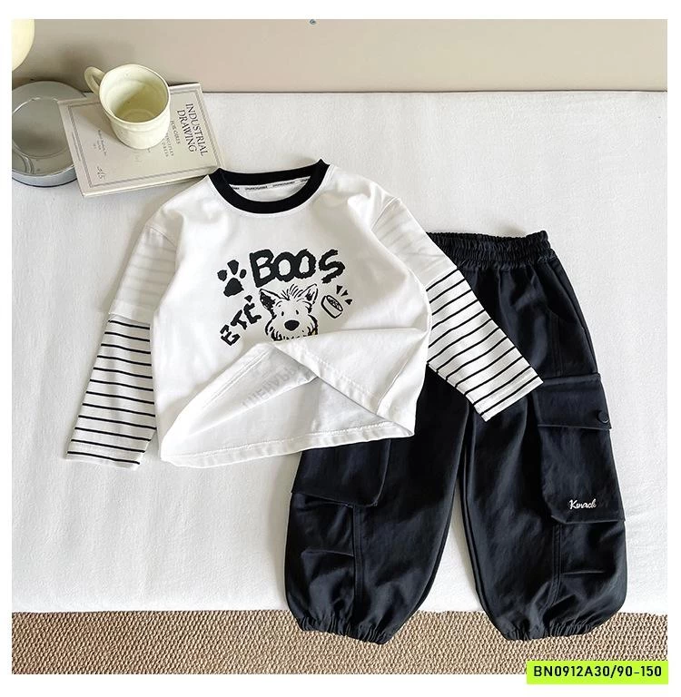 ÁO THUN BOOS CÚN TAY KẺ