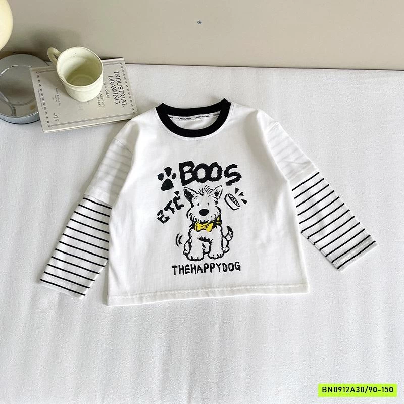 ÁO THUN BOOS CÚN TAY KẺ