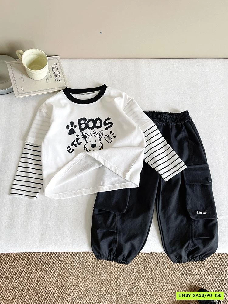 ÁO THUN BOOS CÚN TAY KẺ