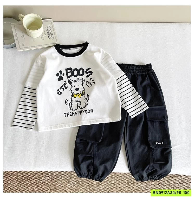 ÁO THUN BOOS CÚN TAY KẺ