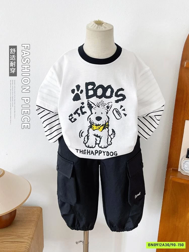 ÁO THUN BOOS CÚN TAY KẺ