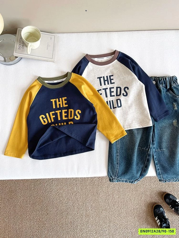 ÁO THUN CHỮ PHỐI MÀU TAY