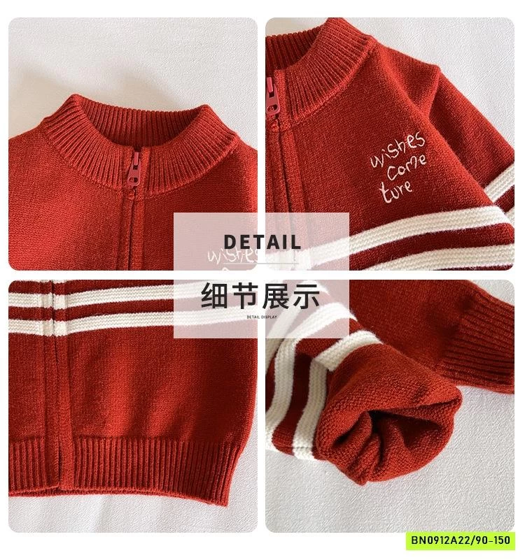 KHOÁC LEN ĐỎ PHỐI KẺ TRẮNG