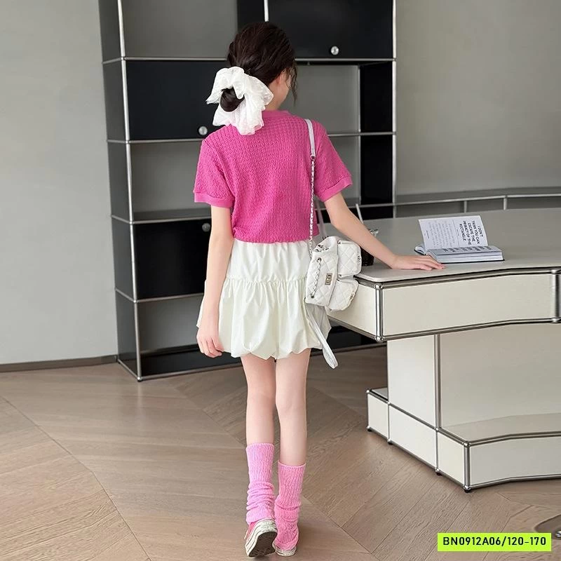 CARDIGAN HỒNG MIX CV BÍ TRẮNG