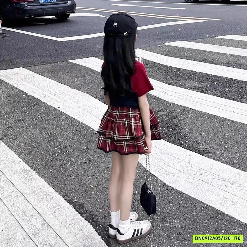 SÉT CROPTOP MIX CV CARO ĐỎ