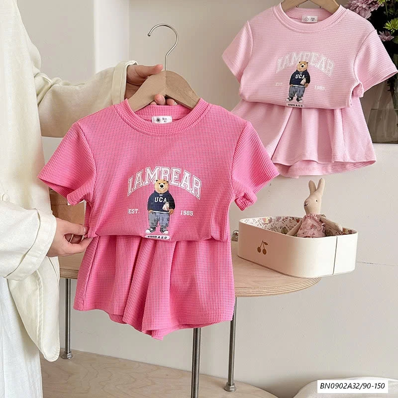 SÉT BỘ COTTON TỔ ONG IN GẤU