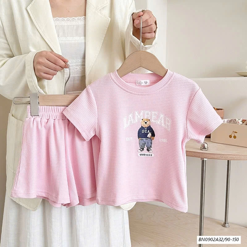 SÉT BỘ COTTON TỔ ONG IN GẤU