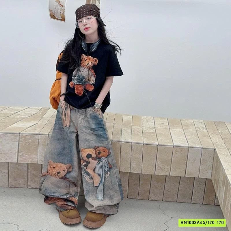 SÉT ÁO PHÔNG MIX JEANS GẤU