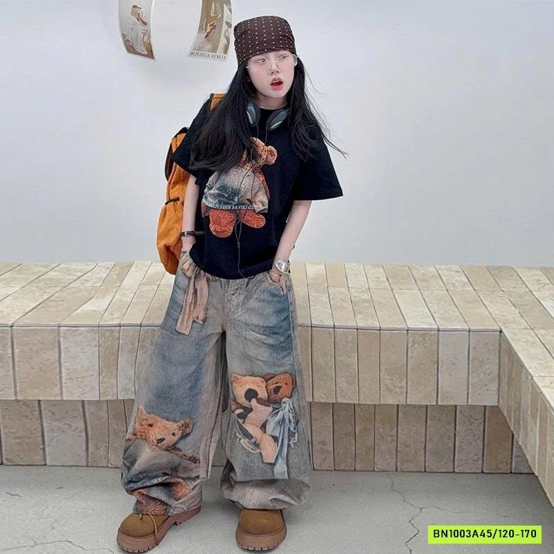 SÉT ÁO PHÔNG MIX JEANS GẤU