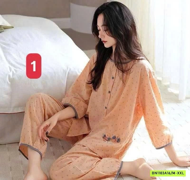 BỘ MẶC NHÀ HOẠ TIẾT CHO NỮ