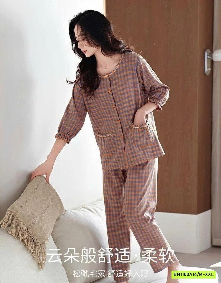 BỘ MẶC NHÀ HOẠ TIẾT CHO NỮ